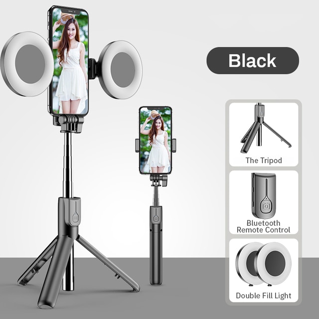 Vara Sem Fio Bluetooth Compat Vel Selfie Com Luz Led Anel Trip Dobr Vel Monop Para 2.jpg 640x640 2.jpg